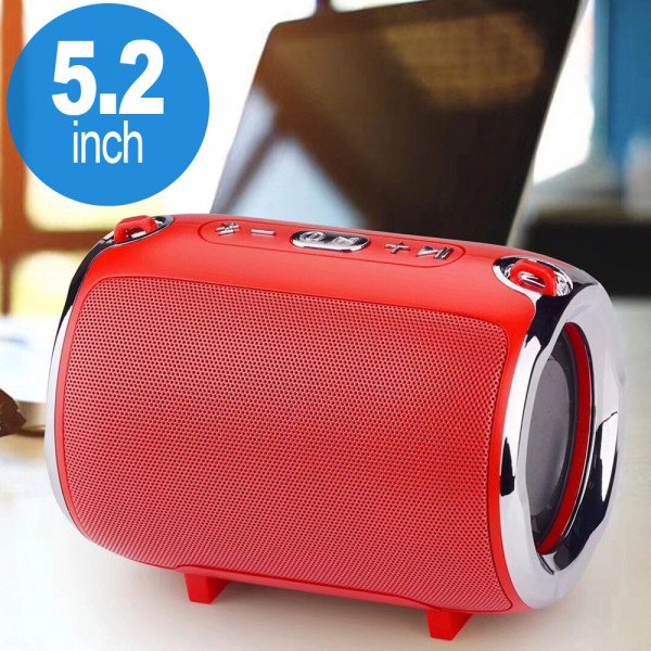 Wholesale Aluminum Drum Style Portable Bluetooth Speaker with Carry Strap S518 (Red)